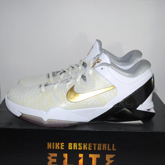Nike Zoom Kobe VII 7 System Elite 2012 511371-100 White Metallic Gold US 11 DS - Picture 2 of 13